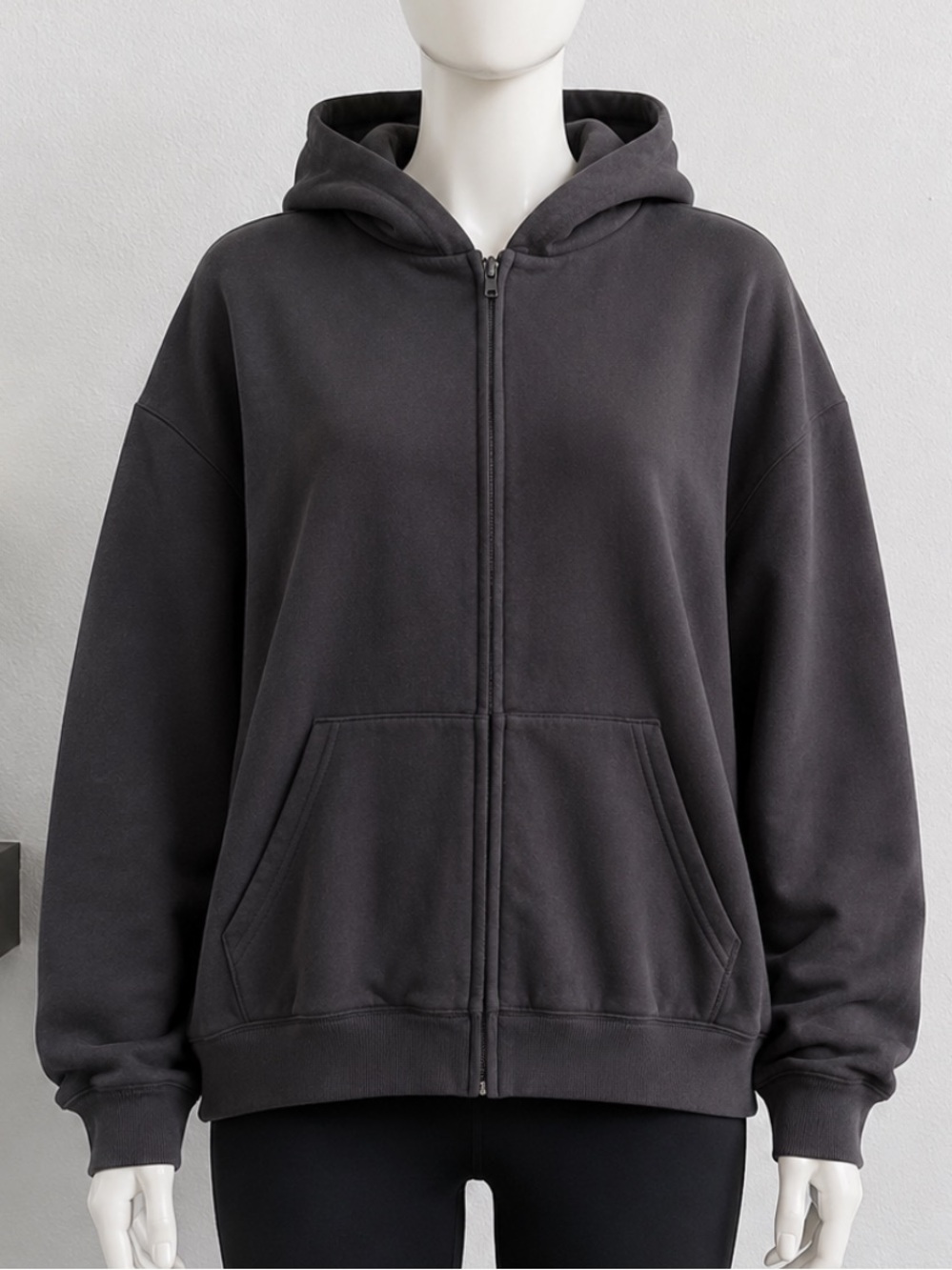 SKIMS Cozy Zip-Up Hoodie Large Charcoal Gray Oversized Lounge
Sweatshirt Size L